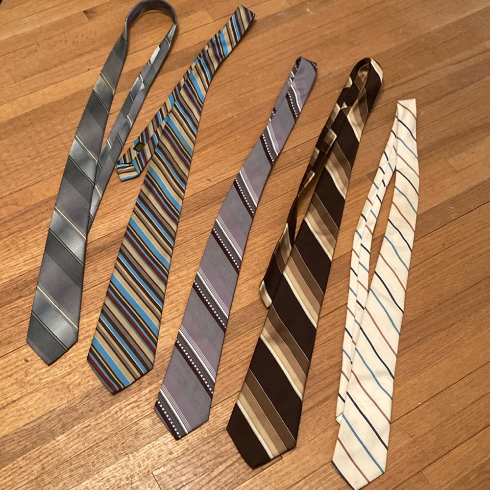 Lot Men’s striped ties. Five in all sold together